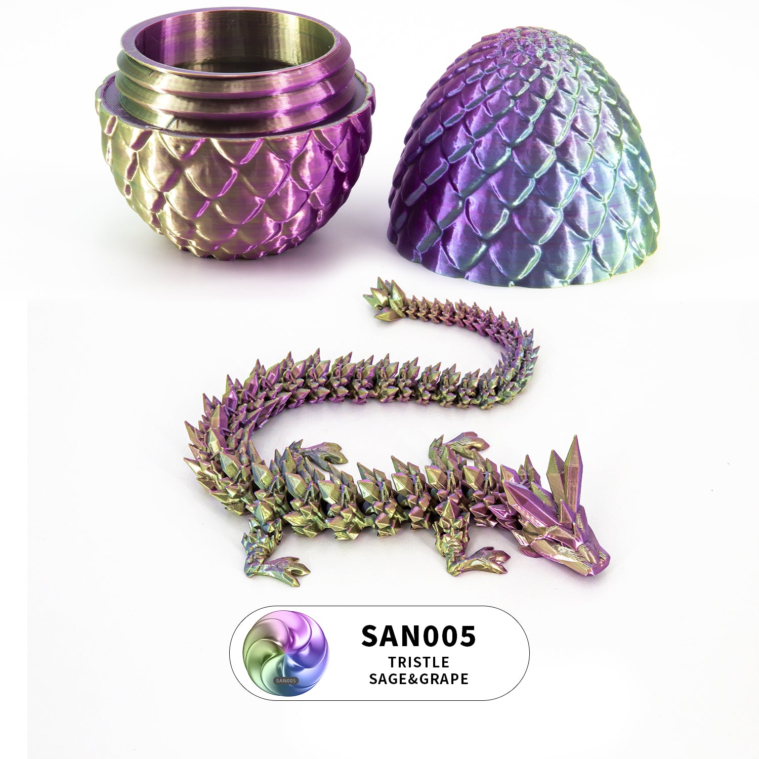 3D printed crystal dragon egg set