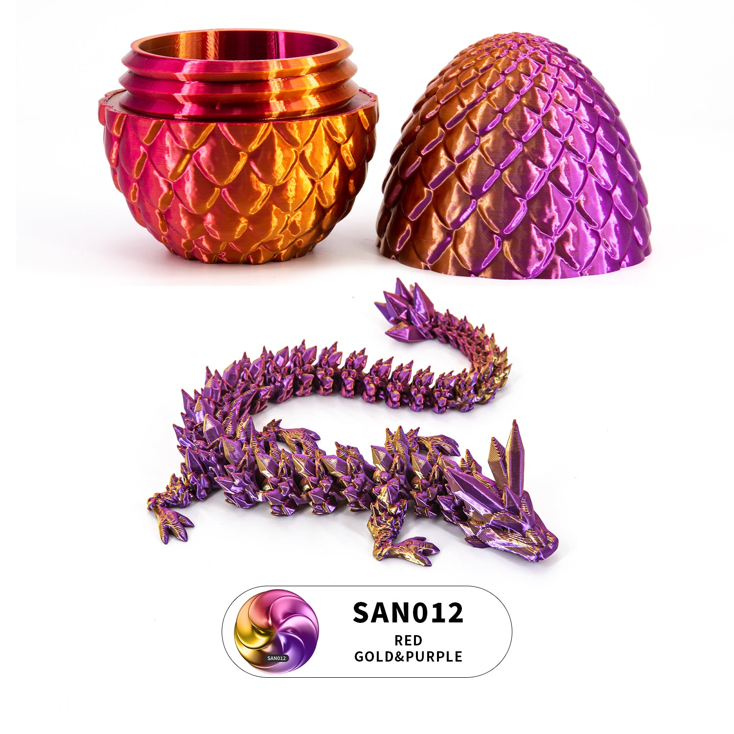3D printed crystal dragon egg set