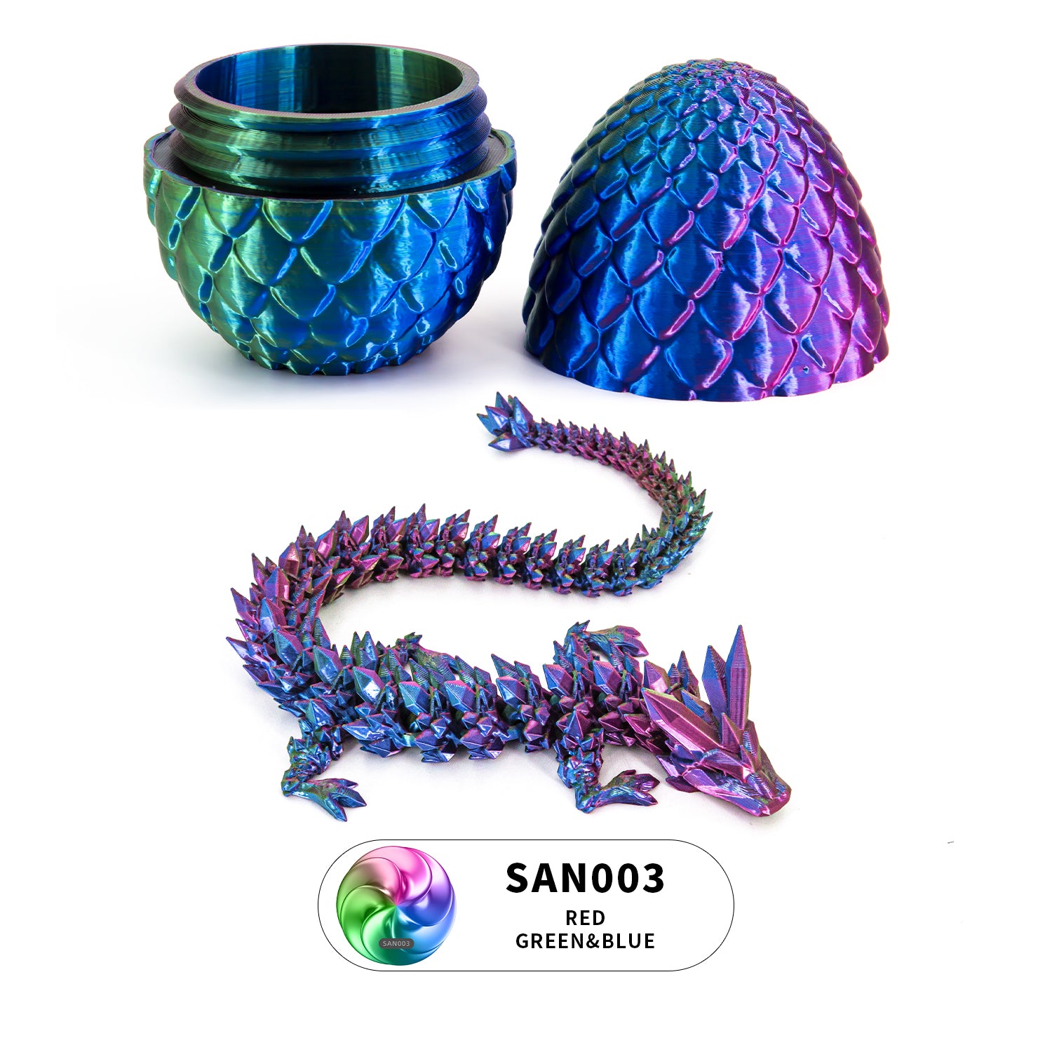 3D printed crystal dragon egg set