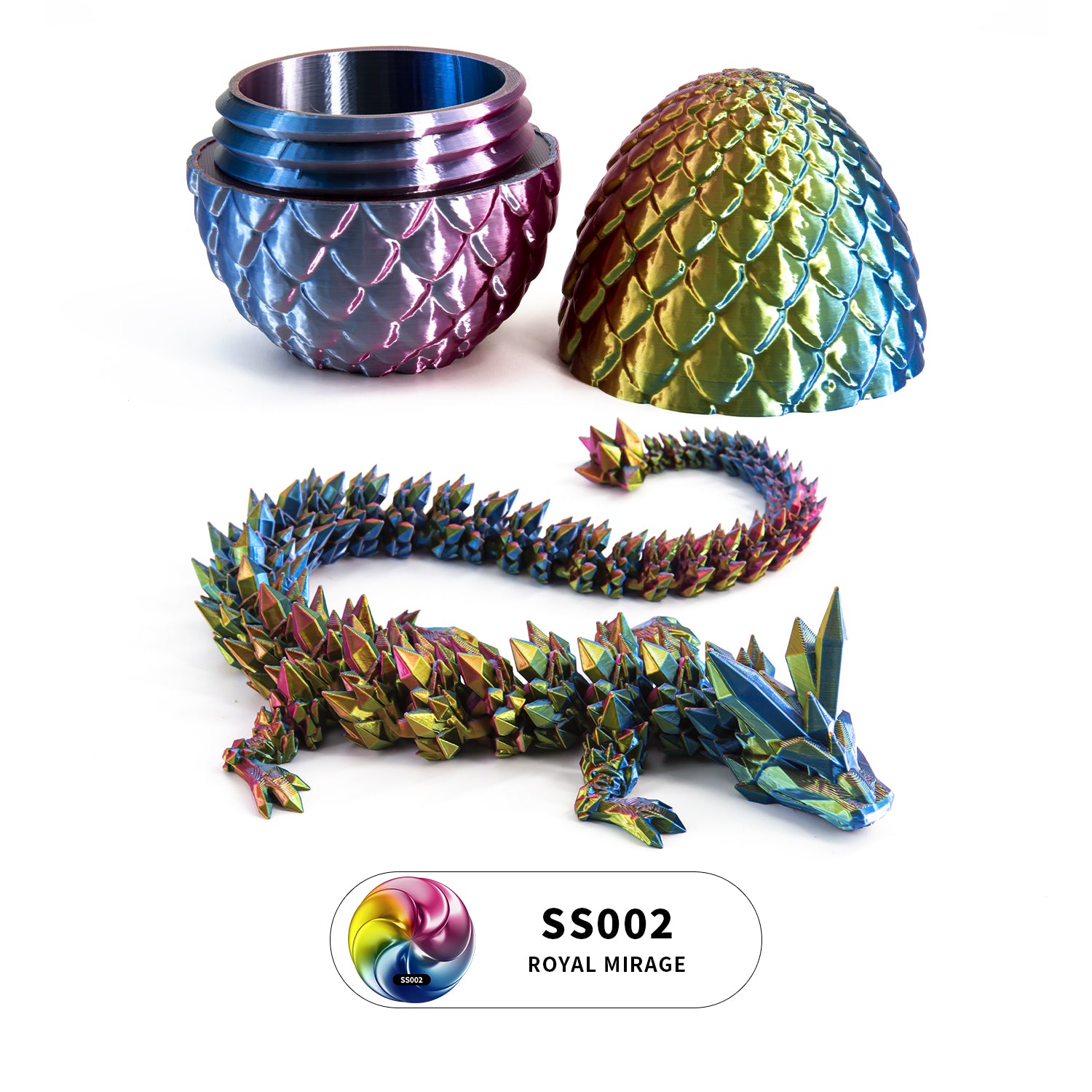 3D printed crystal dragon egg set