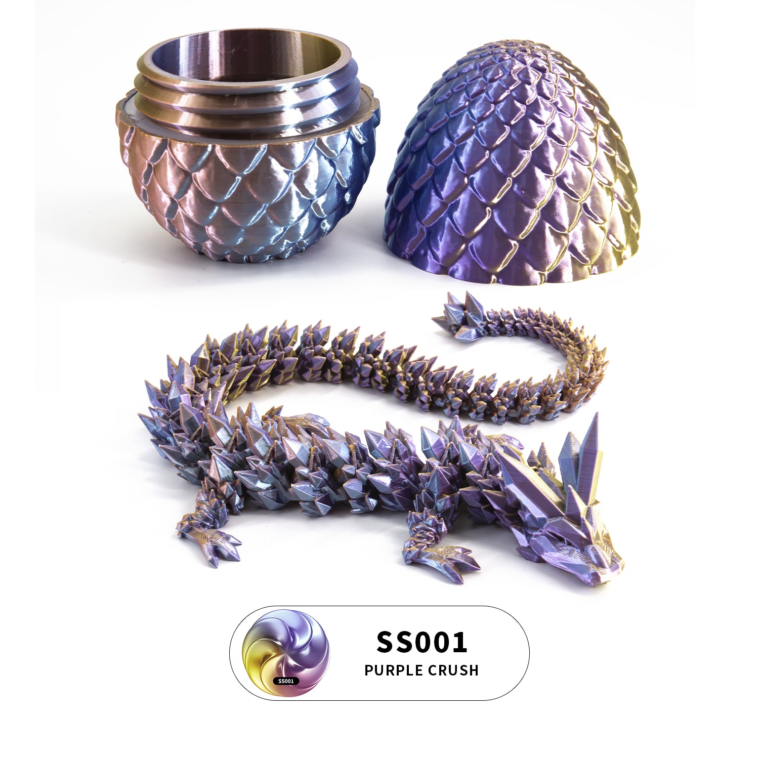 3D printed crystal dragon egg set